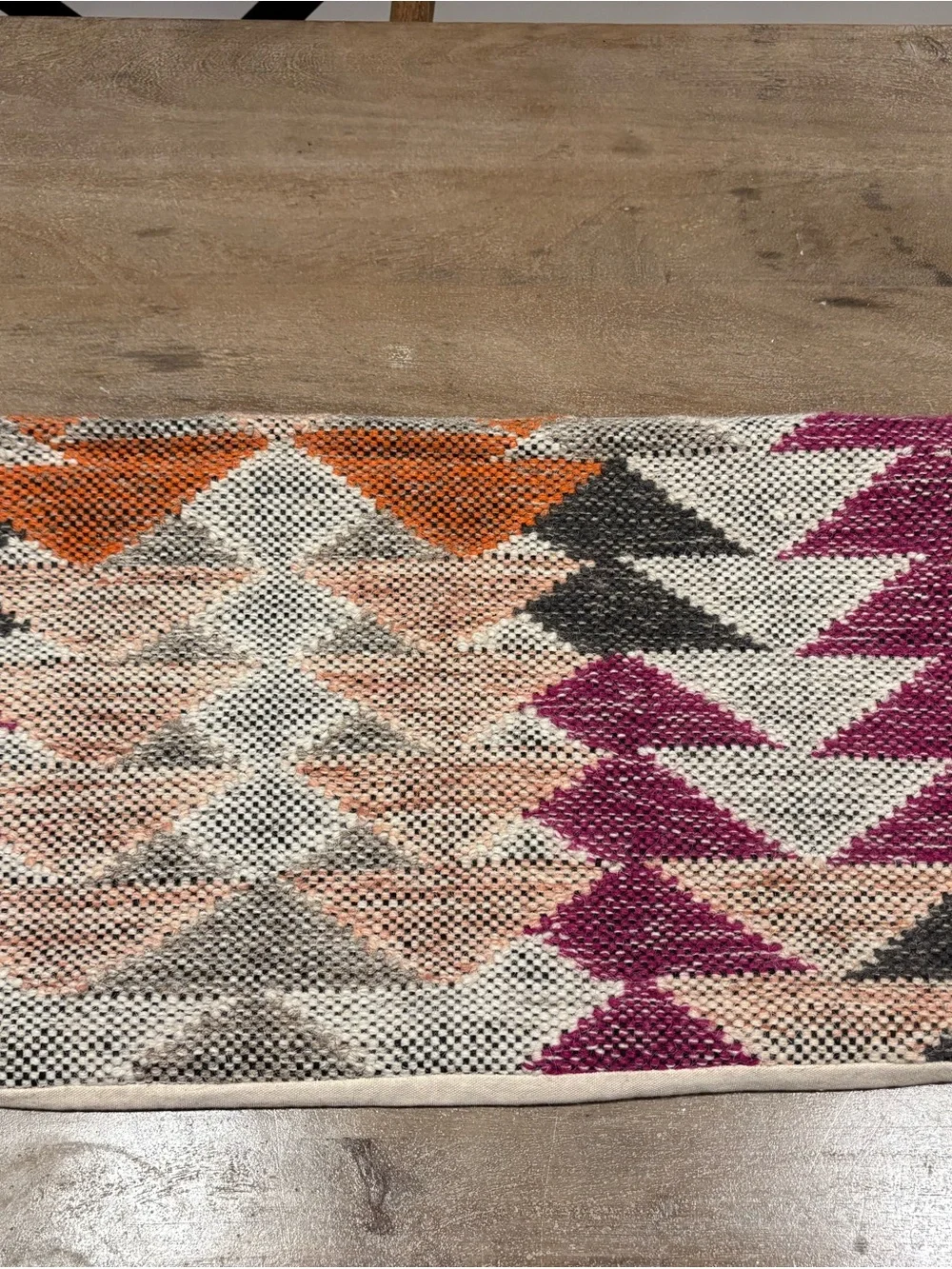 West Elm Geometric 14”x26” Pillow Cover Pink, Orange, Charcoal, Fucshia & Cream